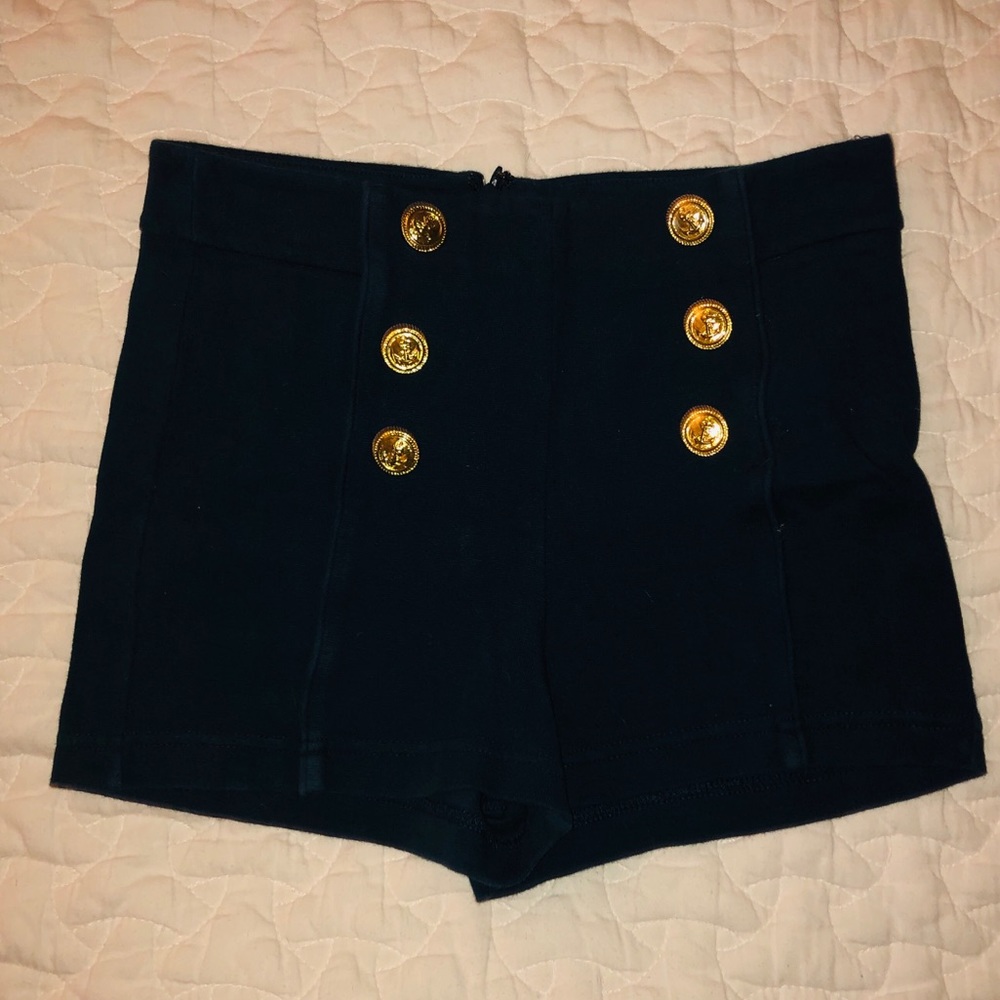 Forever XXI: Teal/Gold Highwaisted Shorts